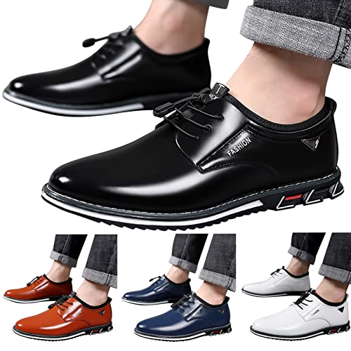 Yuhaotin Sneakers For Men Waterproof 10 Wide Plantar Fasciitis Non Slip Shoes Fashion Style Men's Breathable Comfortable Business Lace Up Work Halloween Decor Work Tennis Shoes For Men Blue #TOP5