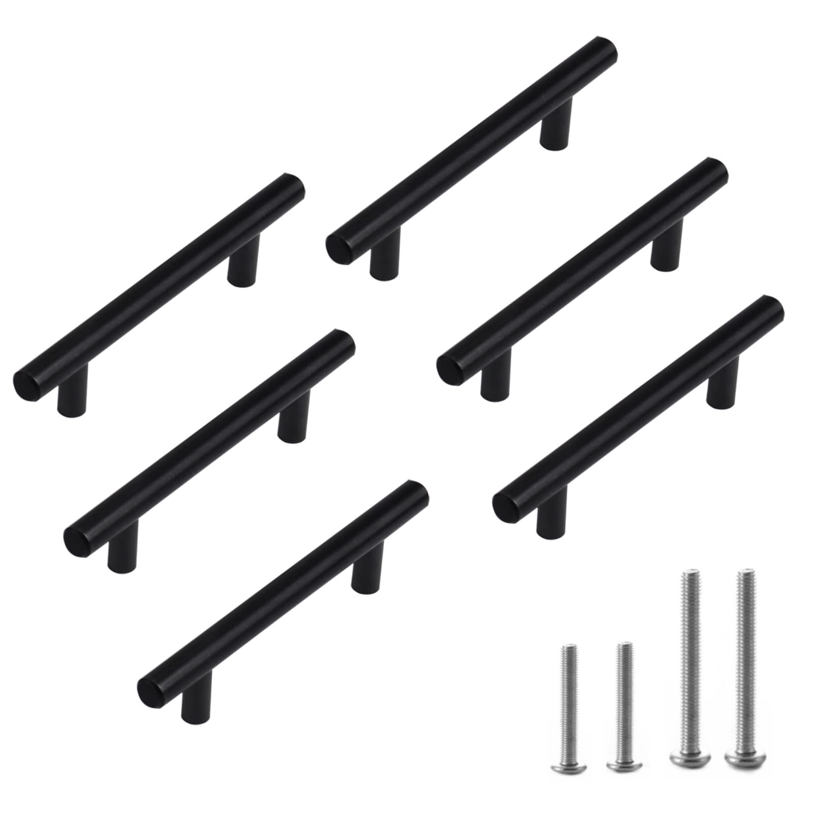 Zuiaso 5 inch Cabinet Pulls Matte Stainless Steel Kitchen Drawer Pulls Cupboard Handles Cabinet Handles 3 inch Hole Center (32, Black)