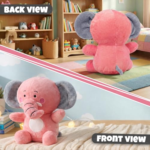 Image of Zest 4 Toyz Soft Toy for Girls (23 cm) | Baby Toys | Cute Stuffed Animal Plush Toy | Cuddly Elephant Soft Toy Teddy Bear for Kids | Birthday Gift - Multicolor