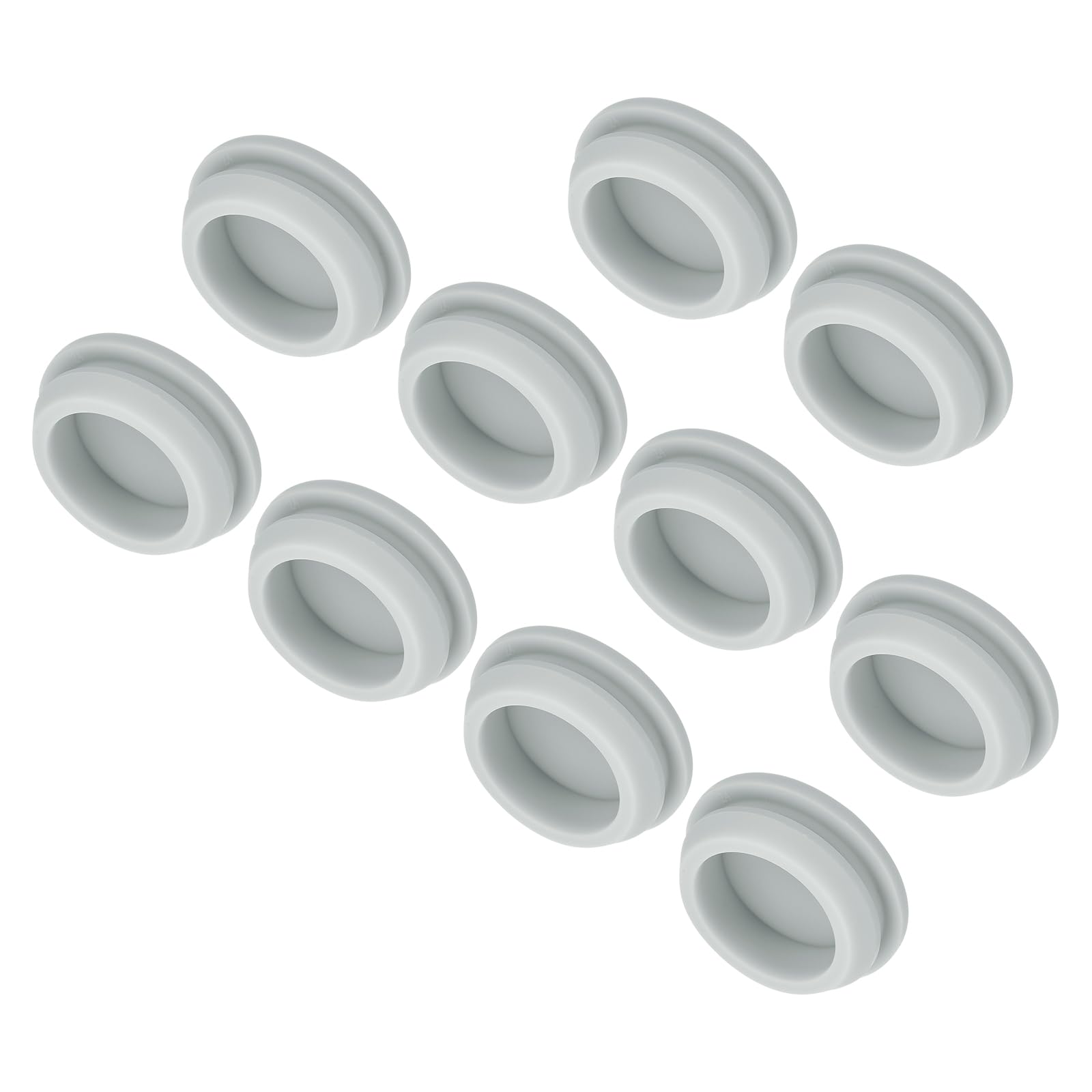 MECCANIXITY 10pcs Silicone Snap in Locking Hole Plugs,24mm/0.9 Inch Mounting Diameter Narrow Groove Width 2.5mm Panel Seal Cover Round for Kitchen Bulkheads Waterproof Sealing Plugs Grey