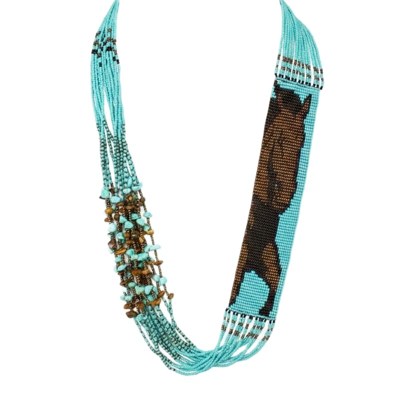 Collier Gerdan ukrainien en perles de rocaille fait main multicolore