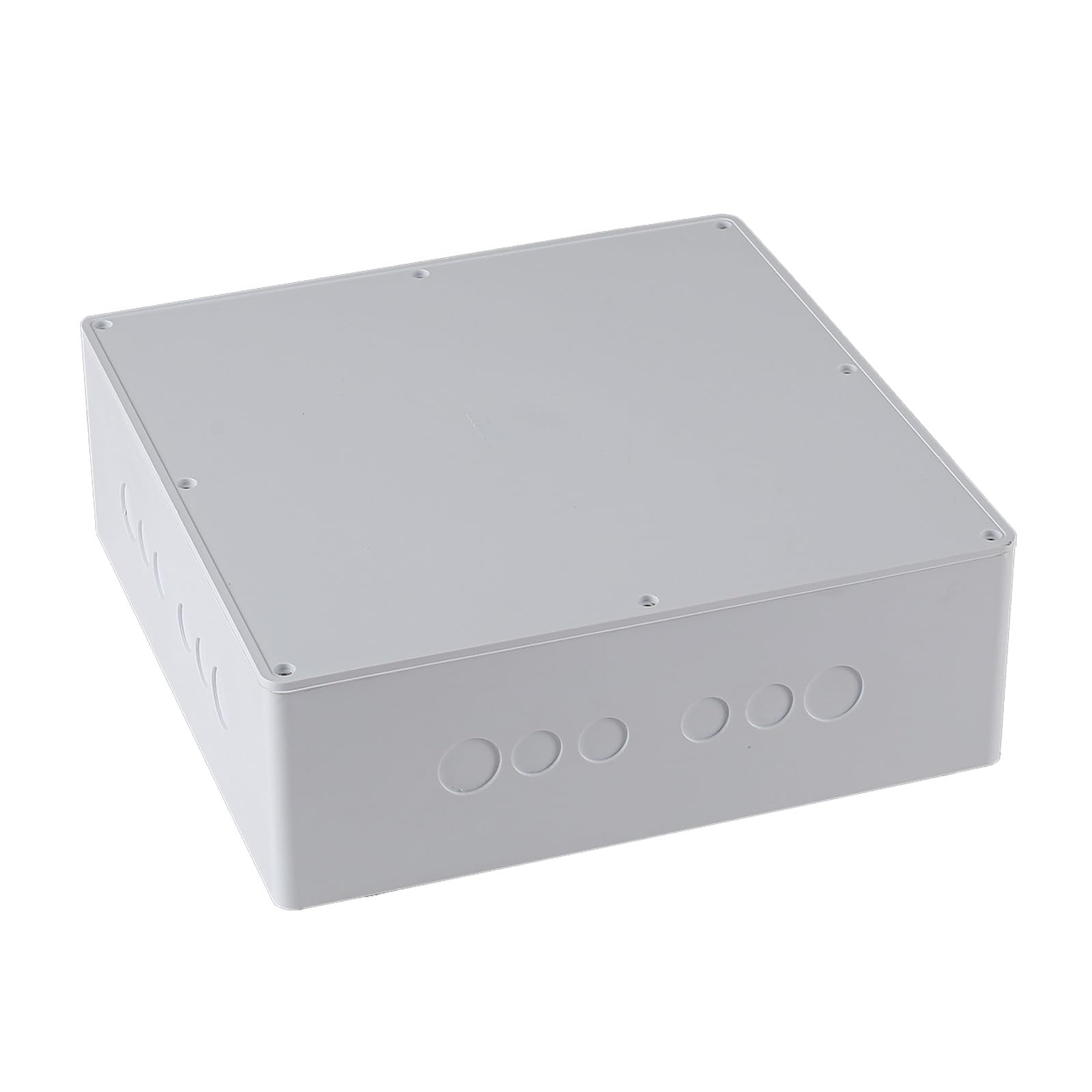 Gray 12" x 12" x 4" PVC Plastic Junction Box with Pre Molded 3/4" & 1" Punch in Holes Waterproof Electrical Boxes Without Gasket Universal Project Junction Conduit Box for Electrical Outdoor Enclosure