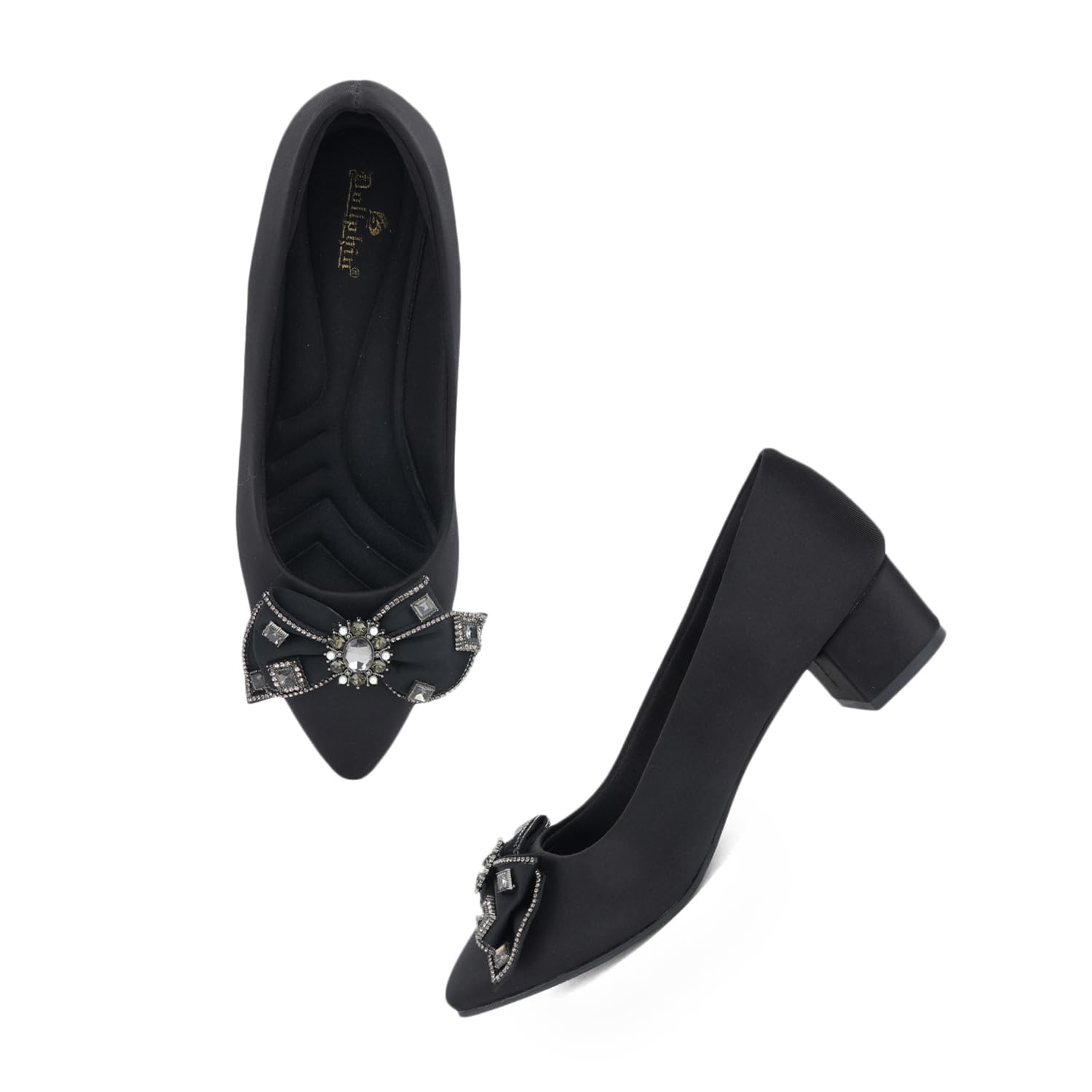 Women Pointed Toe Block Heel Pump Slip on Exclusive Tie Stylish & Comfortable Ballerinas DSN-19-image-47