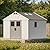 Patiowell 10x10 FT Outdoor Storage Shed, Plastic Shed with Floor and Skylight, Four-Window Resin Storage Shed with Lockable Door for Garden, Patio, Backyard, Beige