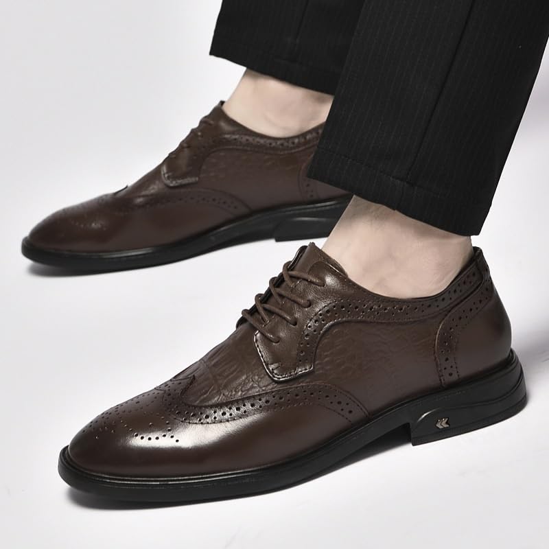 Men's Patent Leather Oxford Shoes Waterproof Lace-Up Business Formal Casual Comfortable Derby Dress Shoes2