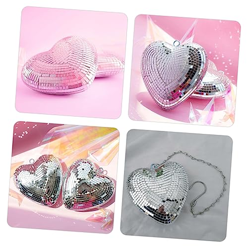 Bola de Espejos Disco en Forma de Corazón para Colgar, Decoración Reflexiva para Fiesta y Boda miniatura 7