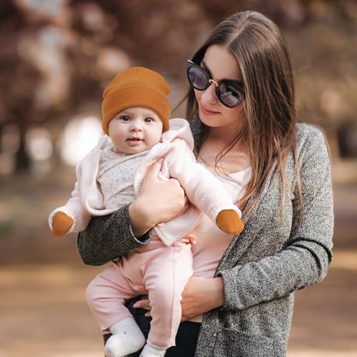 DRESHOW BQUBO 3 Pack Baby Beanies Toddler Kids Winter Hats Soft Knit Hat for Baby Boys Girls Warm Cap Beanies4