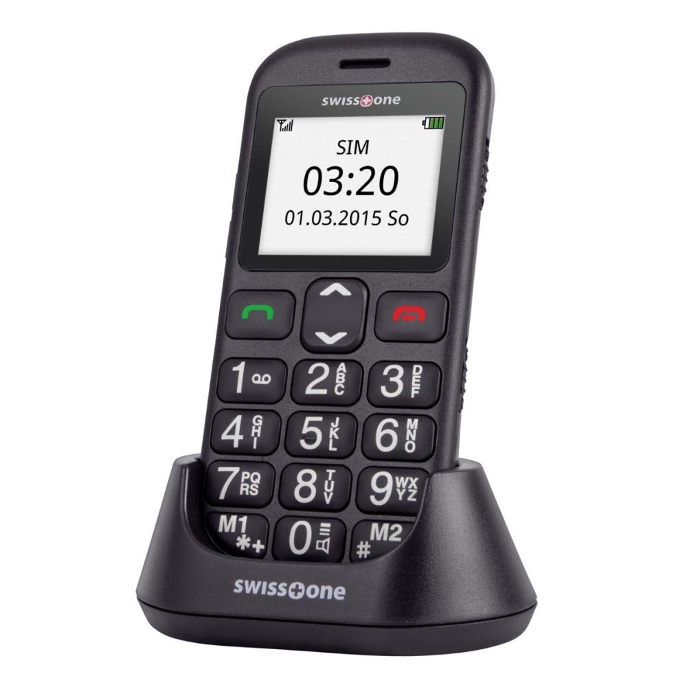 swisstone BBM 320c - GSM- All Carriers 1 GB Mobiltelefon mit großem beleuchtetem Farbdisplay, schwarz