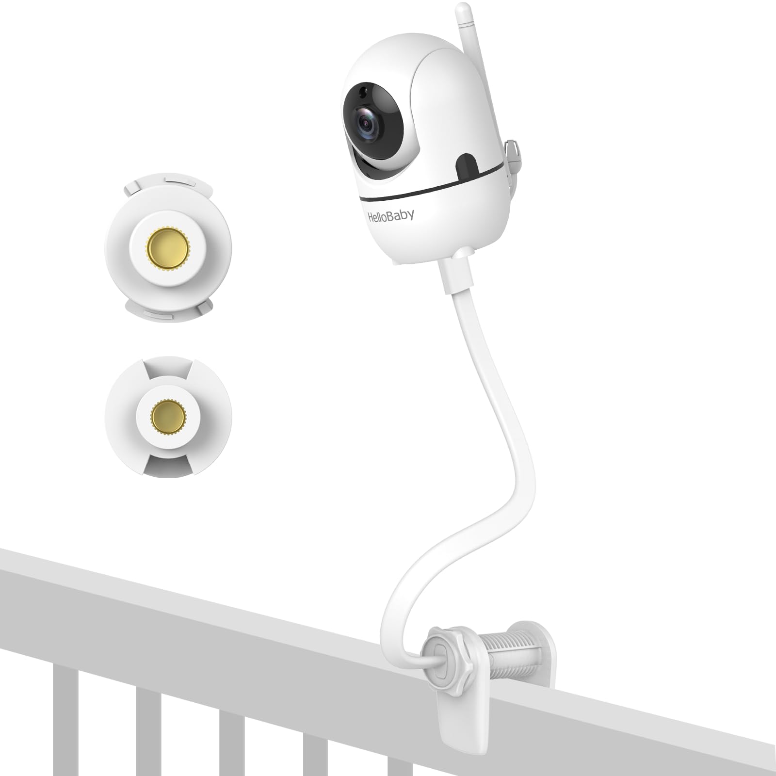 HelloBaby Monitor Clip Mount, Compatible with Hello Baby HB6550/HB65/HB6339, Flexible Crib Clamp Mount Without Tools or Wall Damage, Indoor