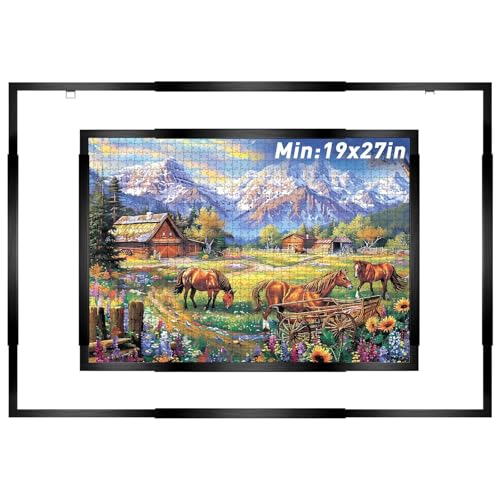 MICEPLAY Adjustable Puzzle Frame for 1000/1500/2000 Piece Puzzles Lightweight Wall Mount Frame for Posters and Pictures (Adjustable Size 19 x 27~27 x 39)