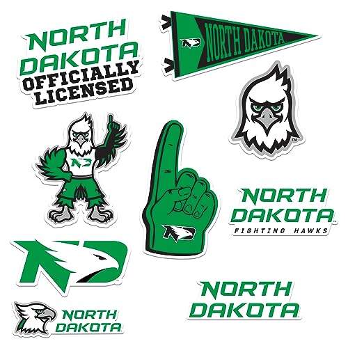Image of University of North Dakota 9ct Vinyl Large Deluxe Stickers Variety Pack - Laptop, Water Bottle, Scrapbooking, Tablet, Skateboard, Indoor /Outdoor - Set of 9