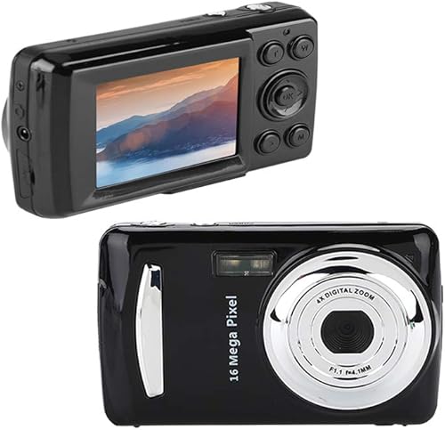 Mini cámara digital, 720P 2.4 pulgadas pantalla LCD 4X zoom digital 16MP 30fps videocámara compacta videocámara con luz de relleno soporte tarjeta