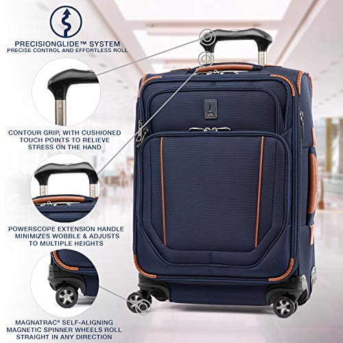 Travelpro Crew Versapack-Softside Expandable Spinner Wheel Luggage, Patriot Blue, Carry-On 21-Inch