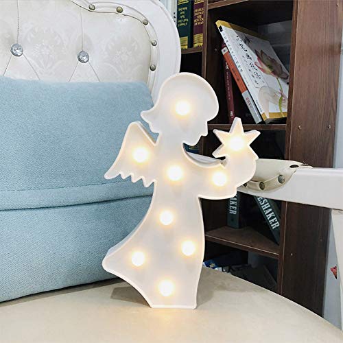 Lámpara de mesa ángel hada LED luz cálida batería miniatura 2