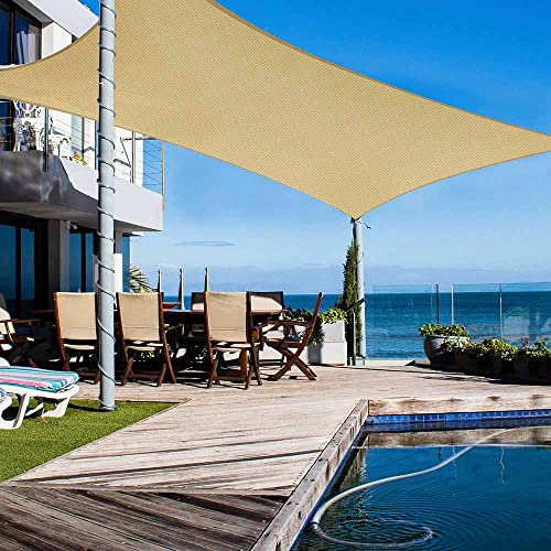 Yescom 19x13 Ft Rectangle HDPE Sun Shade Sail Canopy 97% UV Block Outdoor Garden Lawn