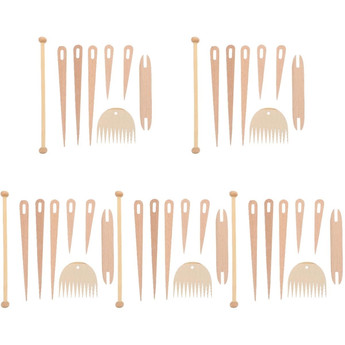 40 Piezas Kit para tejer tapices marcadores de crochet aguja de ganchillo talón telares de madera para tejedoras knitting kit tejido de tapicería ganchillo de punto Beige