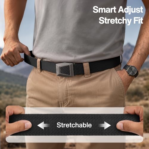 Image of BULLIANT Stretch Tactical Web Belt For Men-Trimmable 1.5 inch-Adjustable Fit