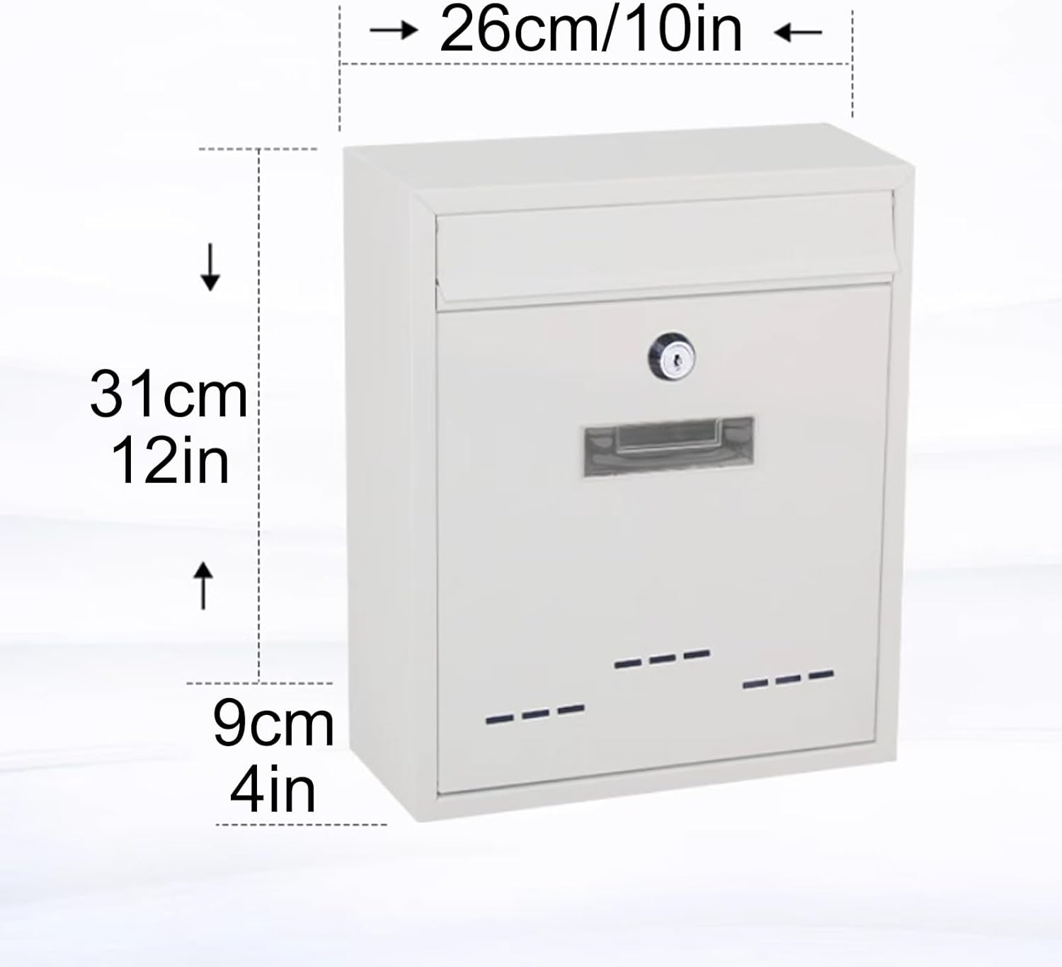 Lockable Mailboxes for Outside, Mailbox Wall Mount, Galvanized Metal Key, Modern Large Capacity, Commercial Rural Home Decorative(Brown)