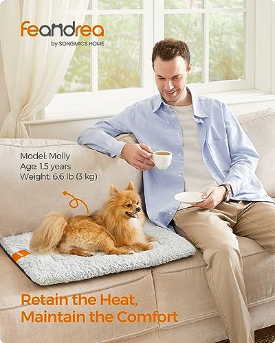 Feandrea Warm Dog Cat Bed, Dog Mattress for Crate Pet Blanket for Dogs and Cats 60 x 45 cm, S - Image 2