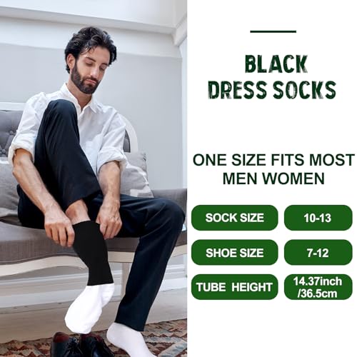 Ramede 12 Pairs Military Boot Socks Uniform Healthy Cotton Crew Boot Dress Socks for Men Women Office Army2
