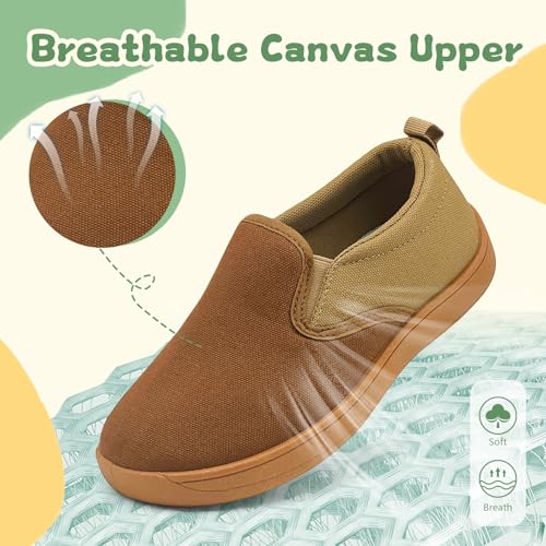 Toddler Kids Wide Barefoot Shoes Girls Boys Minimalist Slip On Canvas Sneakers Lightweight Casual Walking Shoes Fit Naturally Zero-Drop Sole3