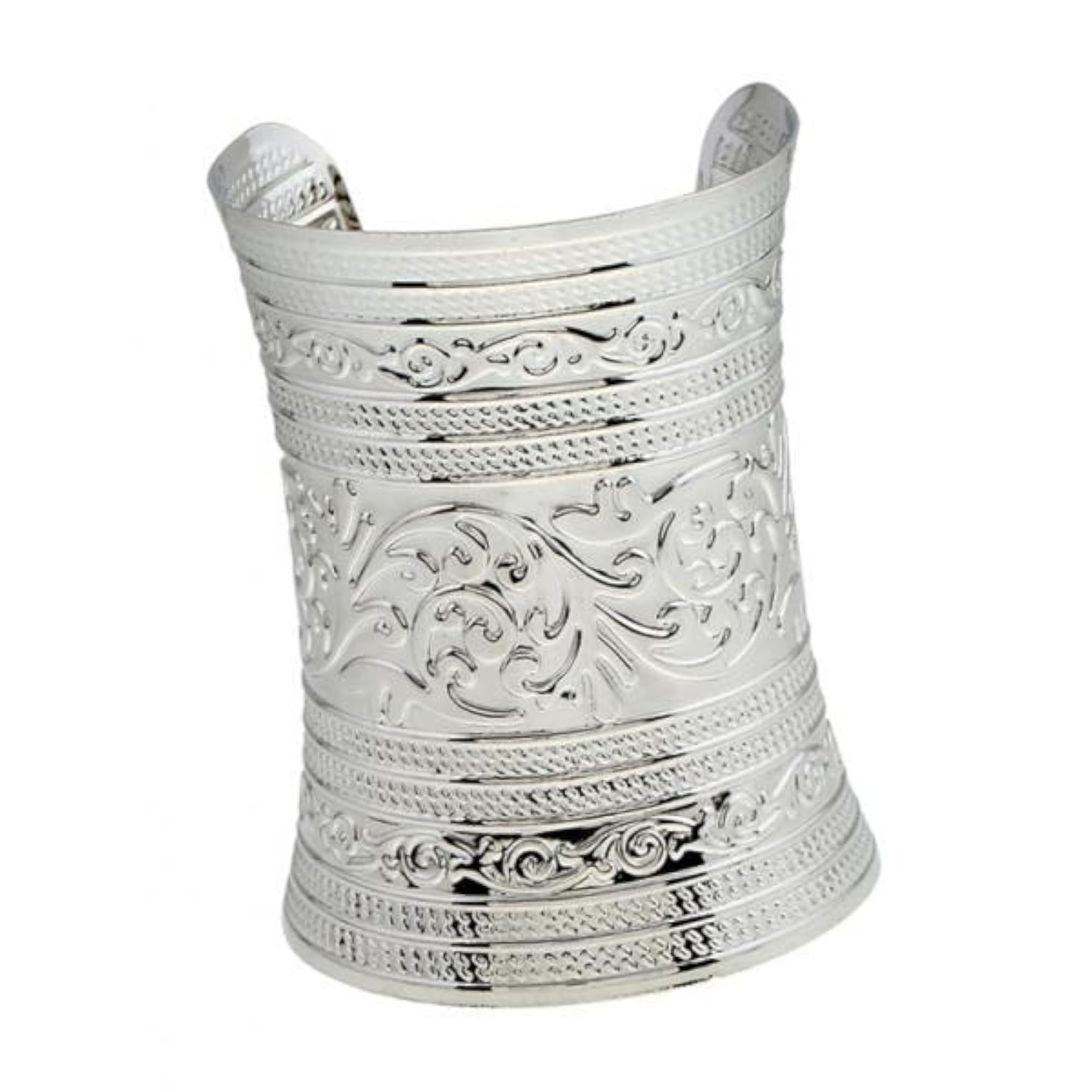 Women's Losa Ethnic Wide Open Cuff Bangle Bracelet