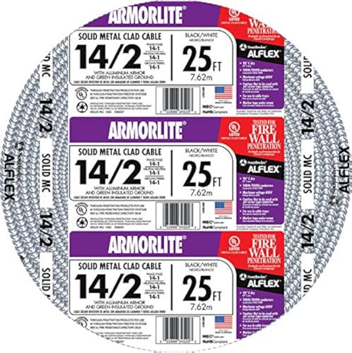 Preisvergleich Produktbild Southwire 68579221 Kabel 14 / 2 Typ MC, Aluminium, 6,4 m