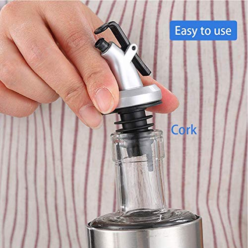 Image of Pour Spouts Kit, Oils Dispenser Sets, Oil bottle stopper for Olive Oil, Wine, Vinegar, Soy Sauce, Leak-Proof oil spouts 4 Packs