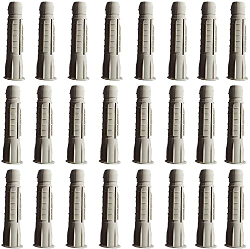 M10 x 60mm Ti Ultra Tough Nylon Wall Plugs Anti-Rotation fins Prevent Spinning in The Hole. Pack of 24. Heavy Duty Plastic Wall Plug Fixings for Brick Concrete Stone - Building Hardware