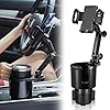 Cup Holder Phone Mount, 2 in 1 Cup Holder Expander for Car Long Arm with 360°Rotation SCRWVESS Cup Holder Cell Phone Holder for Car Compatible with All Smartphones