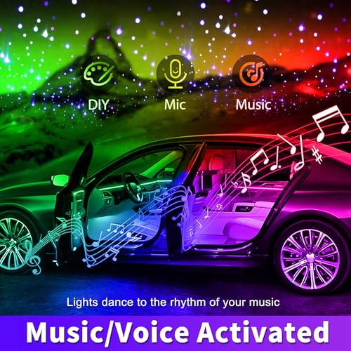 Image of Starlight Headliner Kit 1100 Piece Twinkle 0.03in*13.1ft /0.75mm*4m, 32W Dual Color RGBW Changing Color,APP /Remote Control,Voice /Sound Activated for Home Theater SUVs Truck