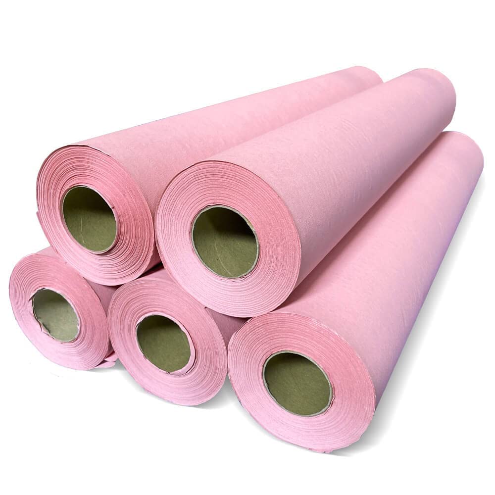 Rotolo di Carta Barella Colore 1 Strato - Lunghezza ± 70 Metri, Senza pretaglio, Carta Barella Massaggio e Estetica (5, ROSA)