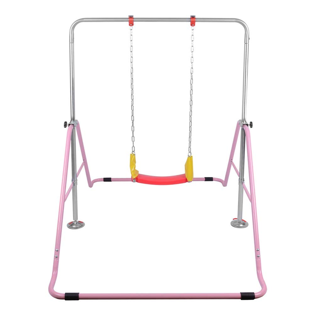 Gymnastics Training for Kids Children Gym Swing 4 Adjustable Height Foldable Horizontal Bar Fitness Equipment for Home