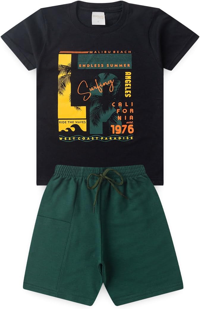 Conjunto Verão Menino Camiseta e Bermuda Com Bolso Califórnia Vibes em promoção! Veja a oferta e mais achadinhos de Meninos Hoje é o melhor dia para comprar Conjunto Verão Menino Camiseta e Bermuda Com Bolso Califórnia Vibes com aquele preço maroto! Promoção! Aproveite a oferta!