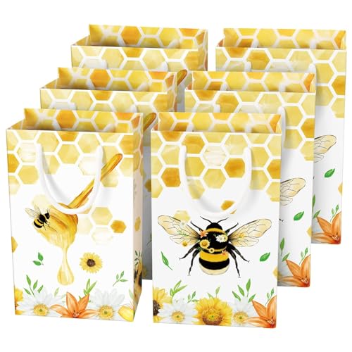 50-Pack Bee Party Favor Bags With Toppers - Winnie The Pooh Theme Treat Bags For Showers