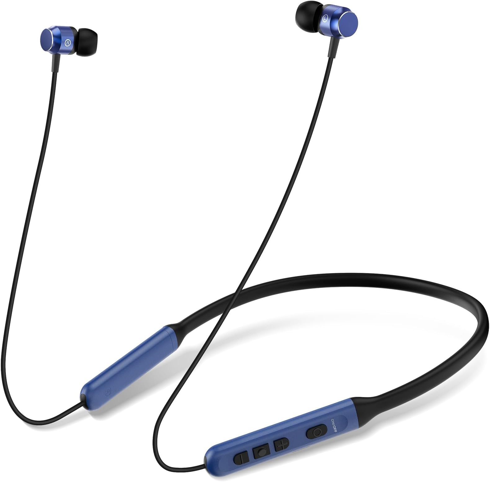 Neckband Bluetooth Headphones, Wireless Bluetooth 6.0 Earbuds with Microphone, Comfortably Light, Deep Bass Earphones 35H Playtime, IPX5 Waterproof, Magnetic Headset for Workout (Navy Blue)