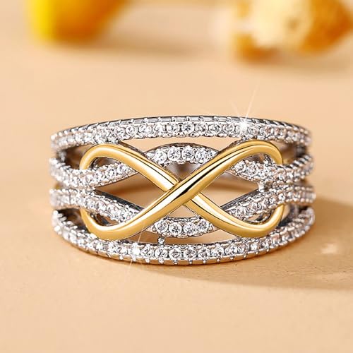 Fashion Infinite Rings for Women Full Bling Iced Out Cubic Zirconia Party Jewelry3
