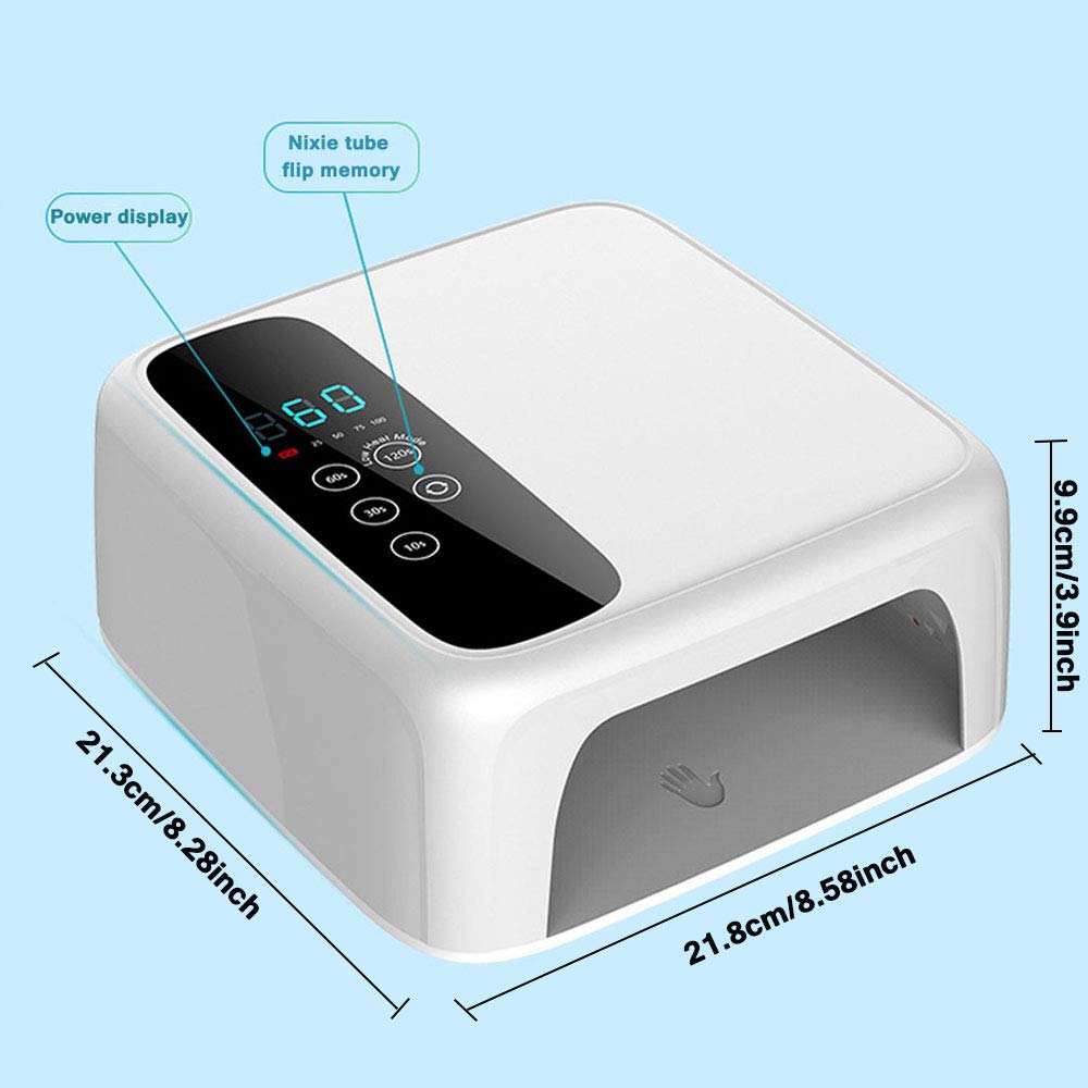 lamparas para uñas. Lámpara de uñas LED inalámbrica de 72 W, secador de uñas LED portátil recargable profesional, luz de curado de uñas con pantalla táctil, herramientas de manicura de decoración de u