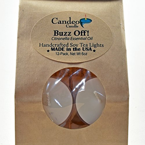 Buzz Off Scented - Soy Tealight Candles, 12 Pack - White Tealight Candles - Highly Scented - Made With Soy Wax - Handmade In The Usa - Candeo Candle - Summer Scents #TOP2