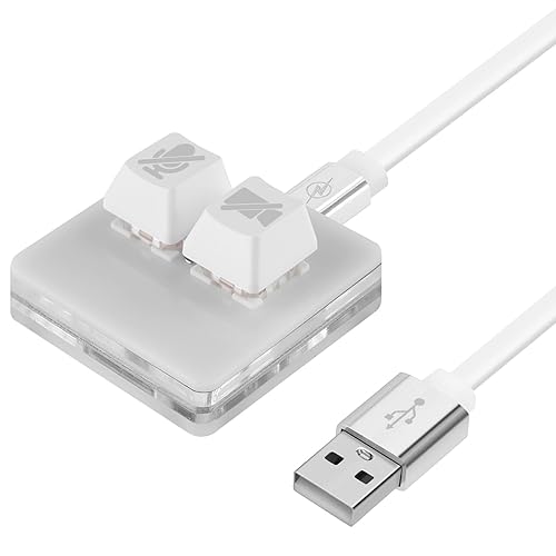 Linkidea Botón de reunión de zoom USB para Windows, iniciodetener video, silenciardesactivar el micrófono, compatible con la aplicación Zoom,