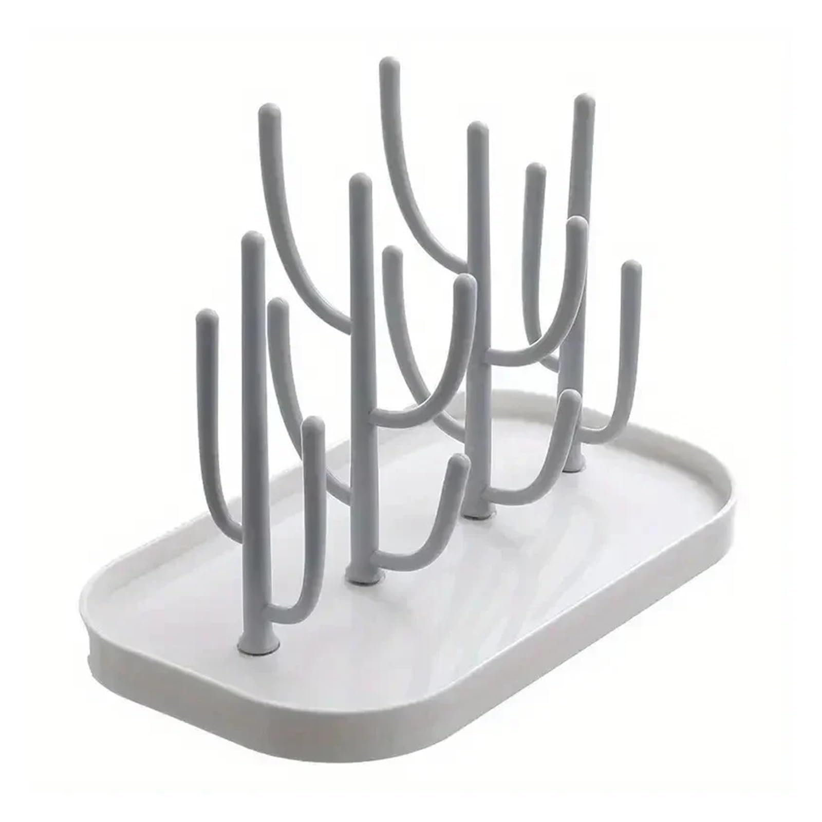 Yonmledo Grey Mug Stand Tree Shaped Bottle Drain Rack Dust Proof Cup Holder Drying Stand Kitchen Organizer Accessory(Grey)