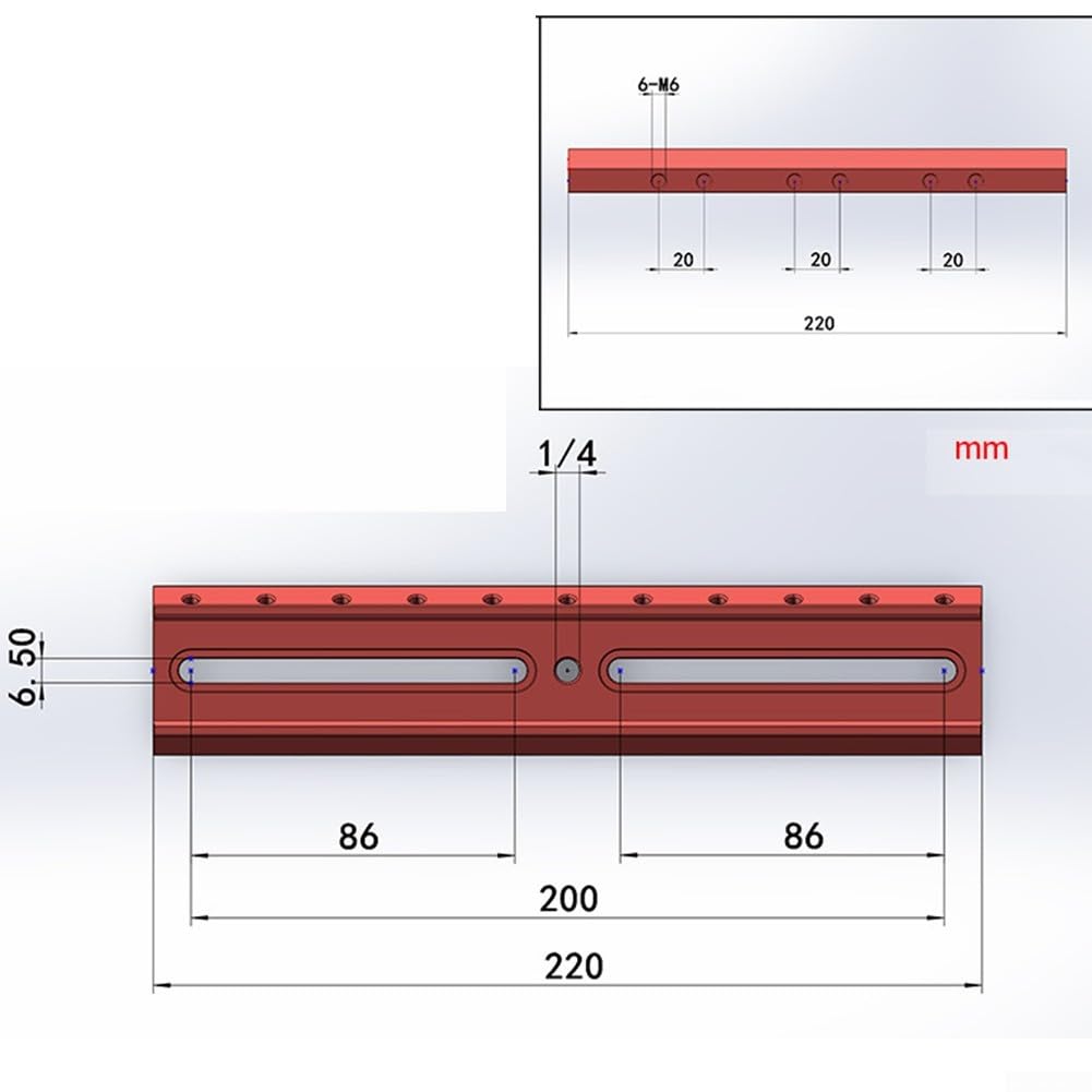 Base de plaque à queue d'aronde réglable pour télescopes astronomiques avec guide d'extension Finderscope pour un alignement stable et une réduction des vibrations (220 mm)