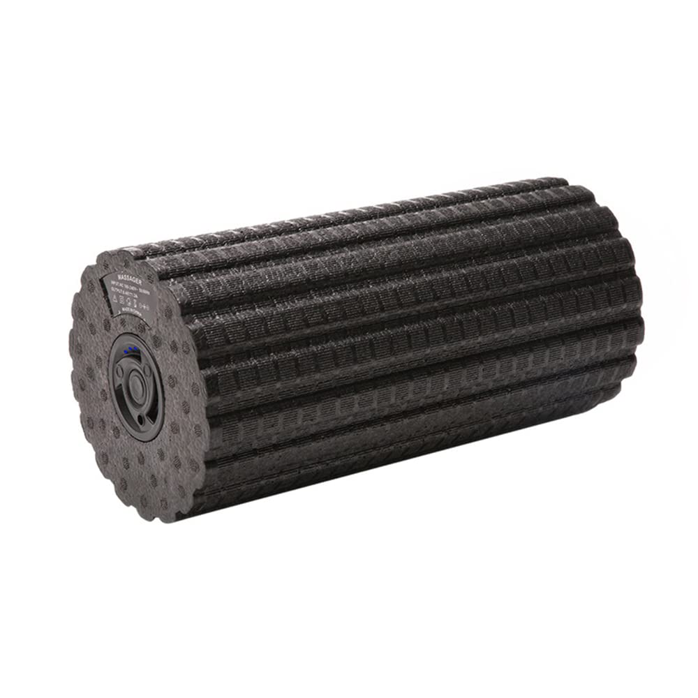 LTLCLZ 4Speed Vibrating Electric Yoga Massage Foam Fitness Roller Backrest Leg Adjustment Massager For Muscle Recovery Relaxation,Black