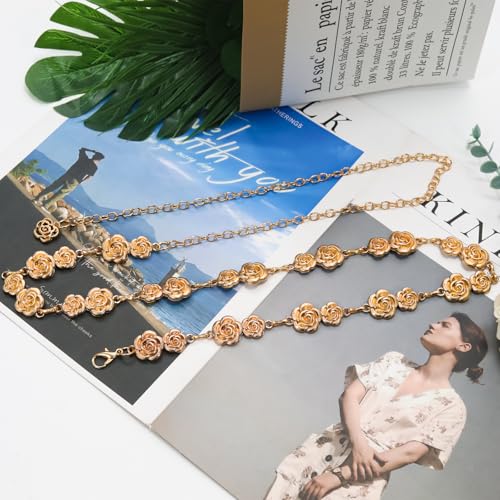 Western Metal Concho Belt for Women, Boho Cowgirl Chain Belts for Dress Jeans Country Concert4