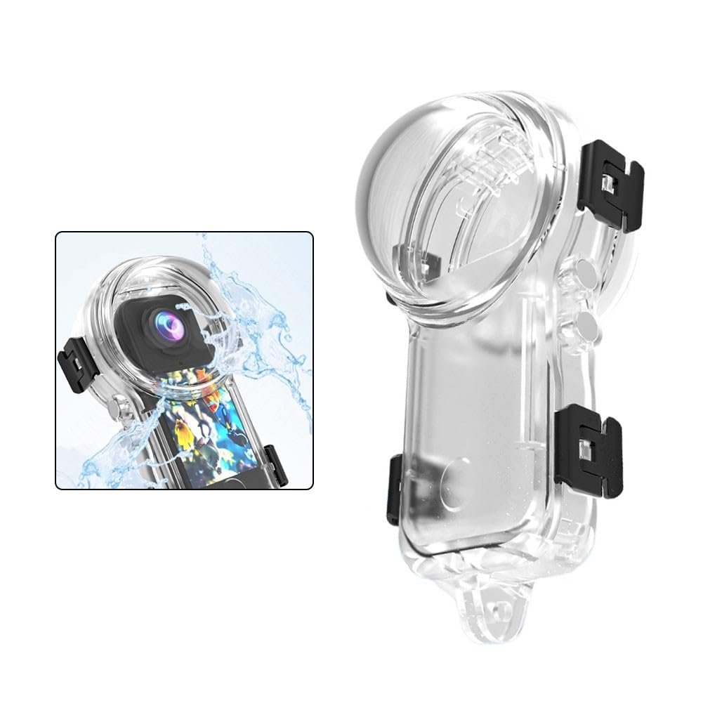 ZYWUOY Custodia subacquea per Insta360 X4, custodia impermeabile 50M con lente AR, guscio in PC trasparente per immersioni
