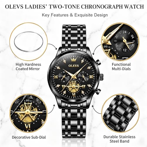 Image of OLEVS Watch Women Silver Watches for Women Luxury for Small Wrists Dress Stainless Steel Women's Wrist Watches Easy to Read Reloj para Mujer Black /Blue /Gold /Green /Pink /Purple