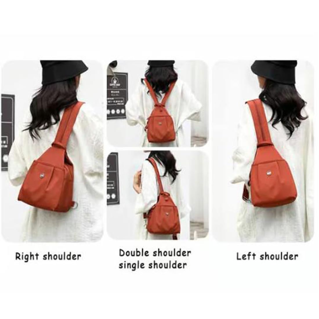 Waterproof 2-Way Commuter Bag, Large Capacity 3-in-1 Multifunctional Sling Bags for Backpack/Shoulder/Crossbody (A)