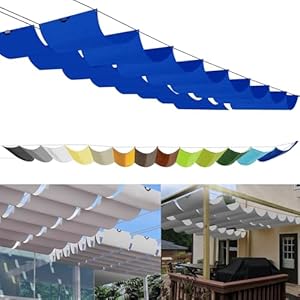 Sichtschutz Einziehbares Sonnensegel 1x2.5m Dunkelblau