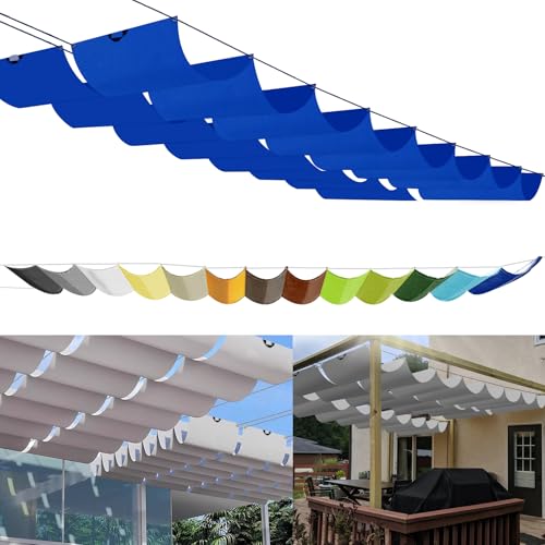 Sichtschutz Einziehbares Sonnensegel 1x2.5m Dunkelblau