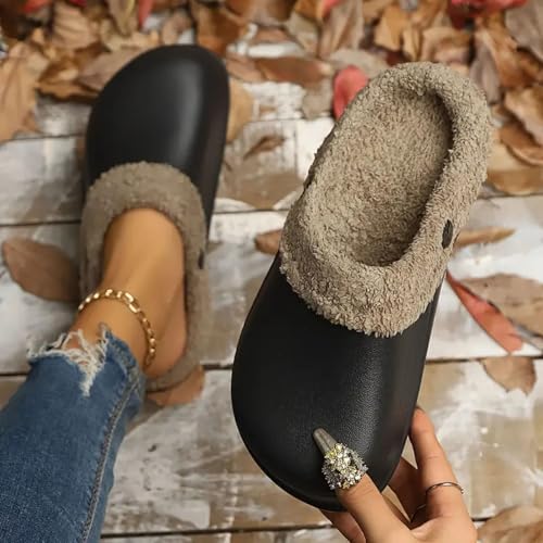 Slippers For Women Indoor and Outdoor Classic Fur Lined Clogs Waterproof Winter Fuzzy Slipper for Women Men Memory Foam Warm House Shoes3